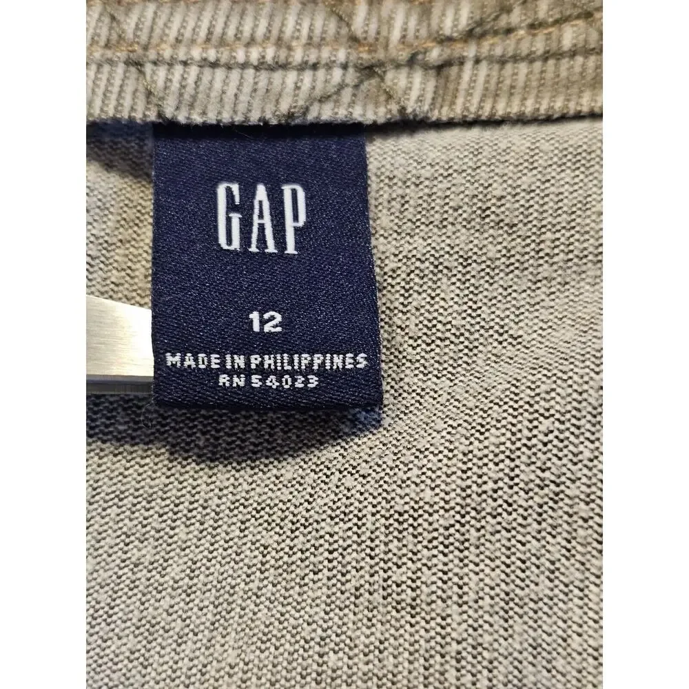 Gap Women's Corduroy Mini Skirt Tan/Brown A Line Snap Front with Pockets Size 12